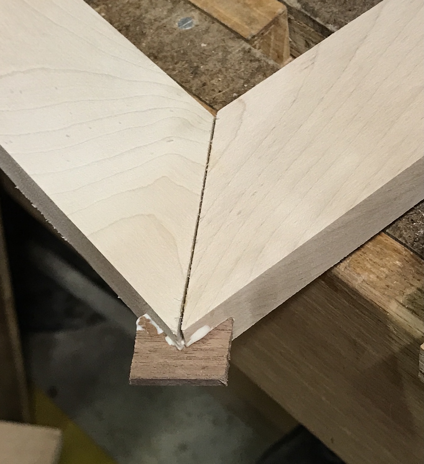 A decorative spline glued in place